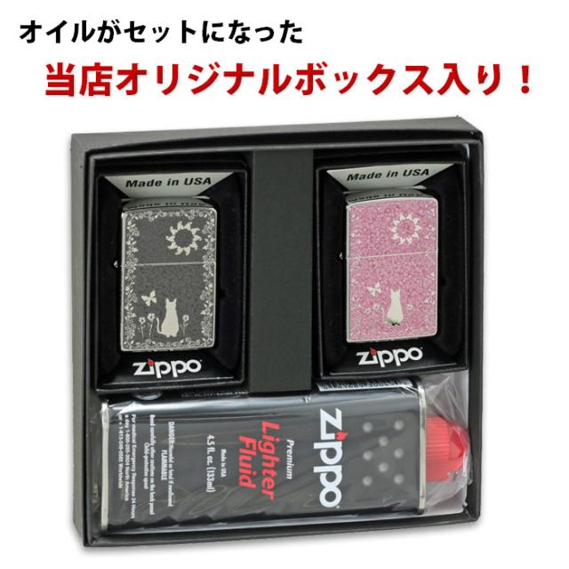 zippo(ジッポーライター)ねこ 細密メタルプレート貼り ピンク・グレー 画像3