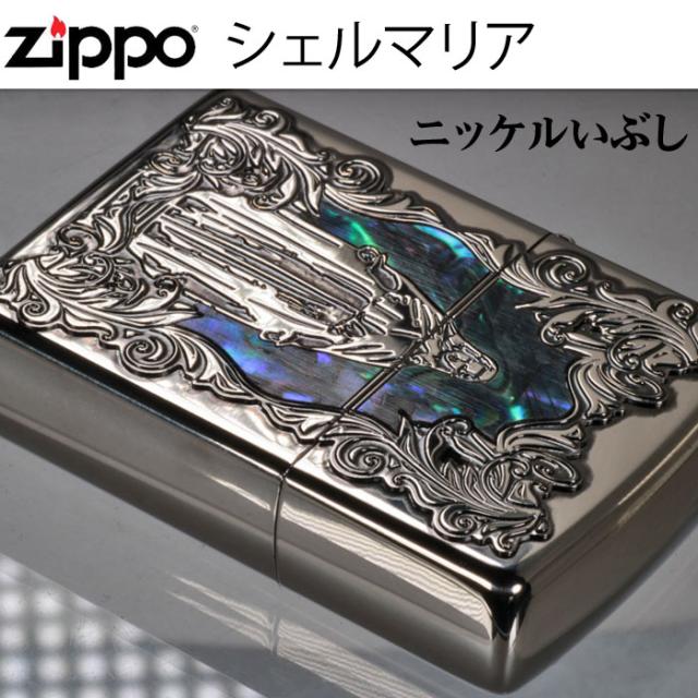 ZIPPO/シェル（貝貼り）マリア　ニッケルいぶし 画像2
