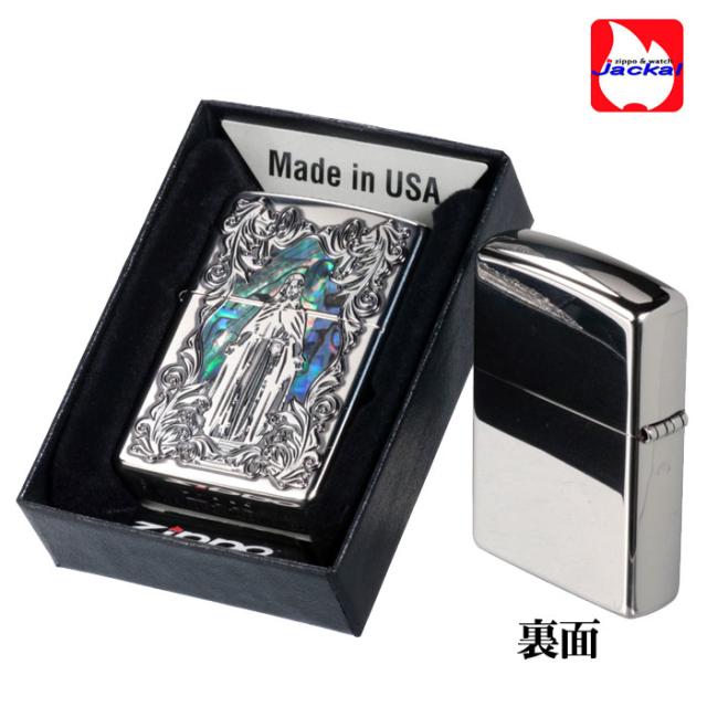 ZIPPO/シェル（貝貼り）マリア　ニッケルいぶし  画像4