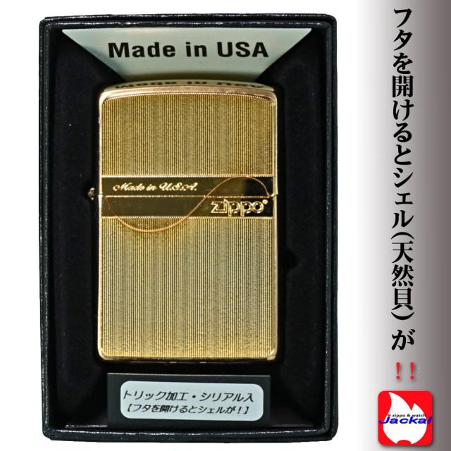 ZIPPO/トリックシェルジッポ メタルプレートゴールド GD シリアルNo.入り 画像5