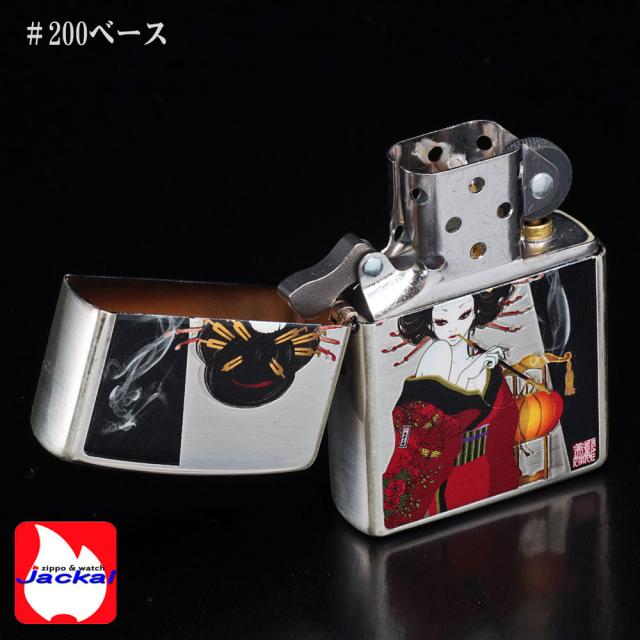 ZIPPO/和柄 煙管と女　シルバーいぶし 画像3