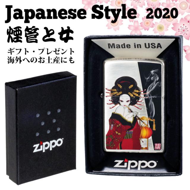 ZIPPO/和柄 煙管と女　シルバーいぶし 画像5