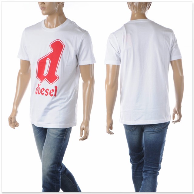 DIESEL ホワイト 半袖Tシャツ Men's T-shirt with Diesel patch logo | White | Diesel
