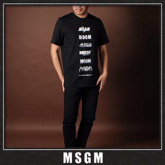 MSGM エムエスジイエム Tシャツ ロゴTシャツ 半袖 クルーネック MSGM エムエスジーエム LOGO ON THE NECK T-SHIRTS ロゴ ネック