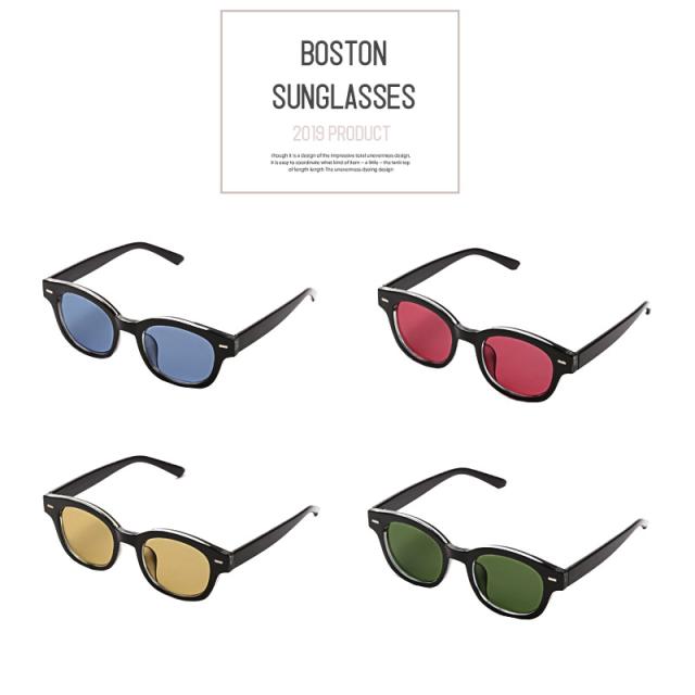 サングラス メンズ ボストン グラサン カラーレンズ 伊達 メガネ 眼鏡 UVカット 紫外線カット 小顔効果 アイウェア モデル セレブ ユニセックス ファッション小物 アクセ ビター系 BITTER ラグスタイル pm-8629 2