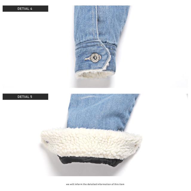 ボア デニムジャケット メンズ Gジャン ジージャン アウター BITTER ビター系 秋 冬 デニム ジャケット ブルゾン 裏ボア ヴィンテージ インディゴ ブリーチ 染め 加工 西海岸 服 14