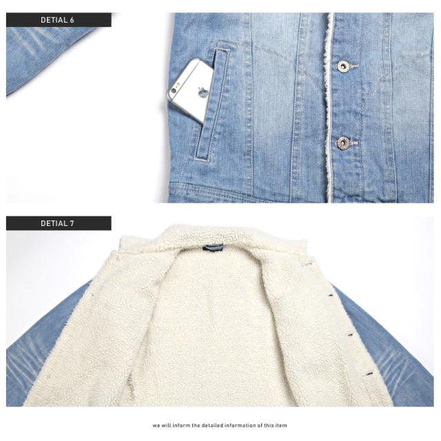 ボア デニムジャケット メンズ Gジャン ジージャン アウター BITTER ビター系 秋 冬 デニム ジャケット ブルゾン 裏ボア ヴィンテージ インディゴ ブリーチ 染め 加工 西海岸 服 15