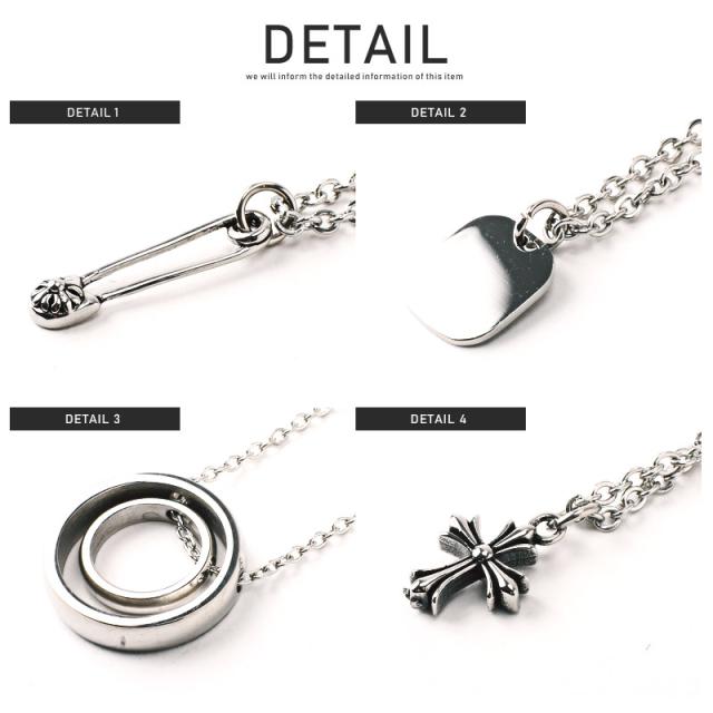 ネックレス メンズ アクセサリー ステンレス 2連 チェーン メンズネックレス アクセ モチーフ リング 指輪 クロス 十字架 プレート ジュエリー メタリック ユニセックス ビター系 BITTER pm-9402 9