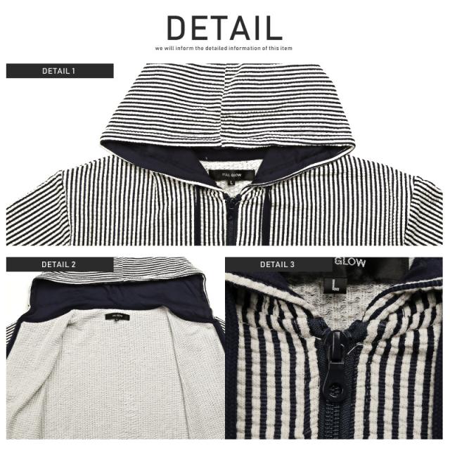 パーカー メンズ シアサッカー 半袖 メンズパーカー ジップパーカー トップス サーフ系 無地 ストライプ 清涼 服 きれいめ ビター系 13