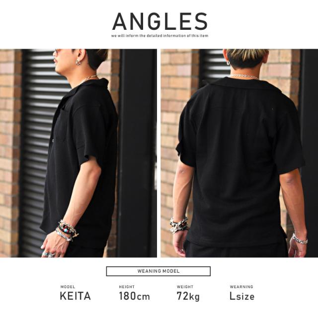 オープンカラーシャツ メンズ シアサッカー 半袖 トップス メンズシャツ 開襟シャツ カジュアルシャツ ストライプ 無地 カジュアル ストリート テレワーク 在宅勤務 部屋着 12