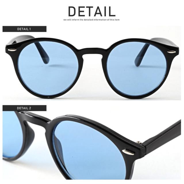 サングラス メンズ レディース グラサン ボストン メガネ 伊達メガネ だてめがね ウィリントン 丸型 UVカット スモーク カラーレンズ クリアレンズ スモーク べっこう ユニセックス 12