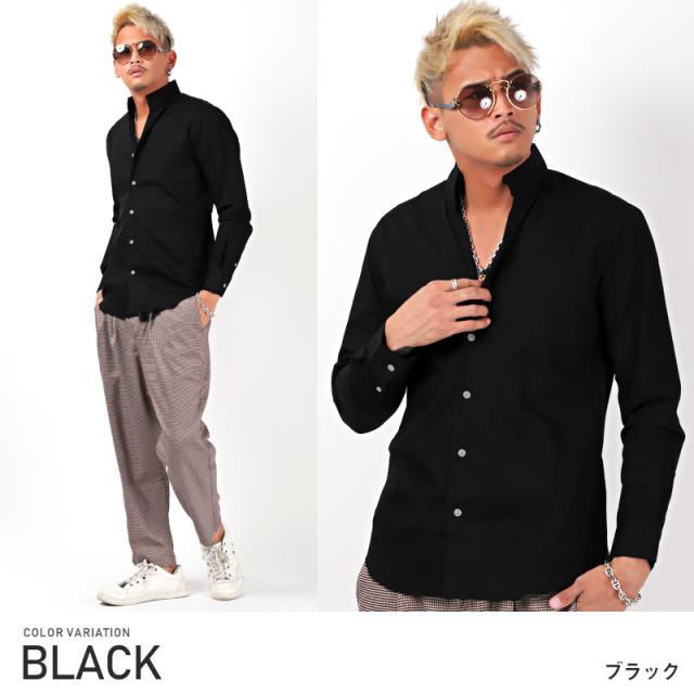 シャツ メンズ 長袖 日本製 無地 ストライプ 国産 ブロードシャツ ストライプシャツ 総柄 オープンカラー キレイめ 大人 カジュアル コットン 9