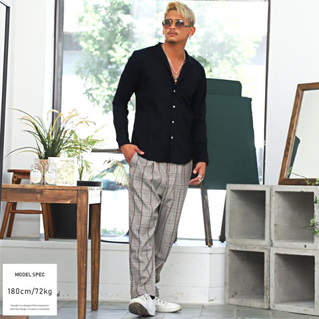 シャツ メンズ 長袖 日本製 無地 ストライプ 国産 ブロードシャツ ストライプシャツ 総柄 オープンカラー キレイめ 大人 カジュアル コットン 3