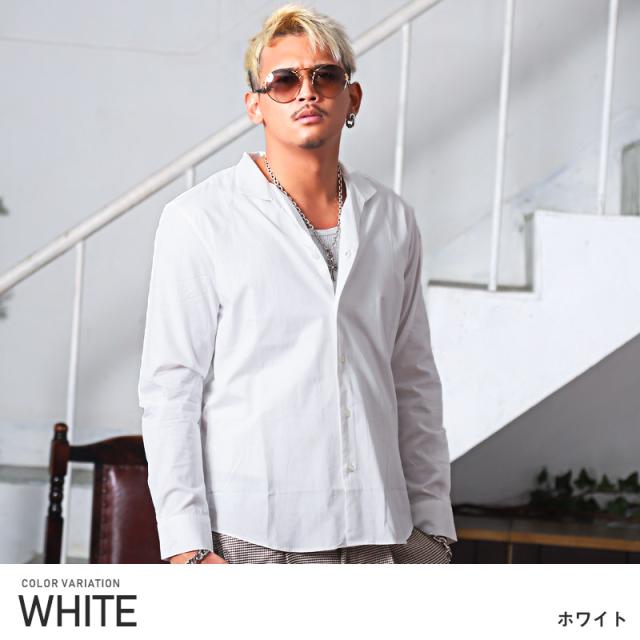 シャツ メンズ 長袖 日本製 無地 ストライプ 国産 ブロードシャツ ストライプシャツ 総柄 オープンカラー キレイめ 大人 カジュアル コットン 4