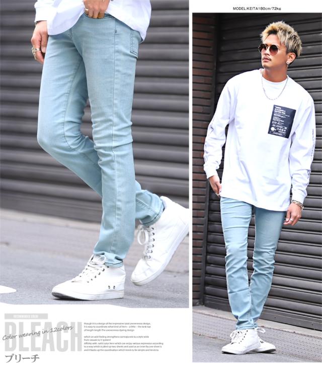 スキニー メンズ デニム ジーンズ ストレッチ ブラック スキニーパンツ スキニーデニム 4