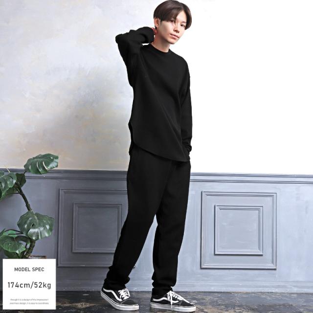 ロンTメンズ長袖Tシャツワッフルクルーネック【ワッフルクルーネックロンT】トップス無地カットソーサーマルロングTシャツインナーシンプルカジュアル春服春物秋服秋物 6