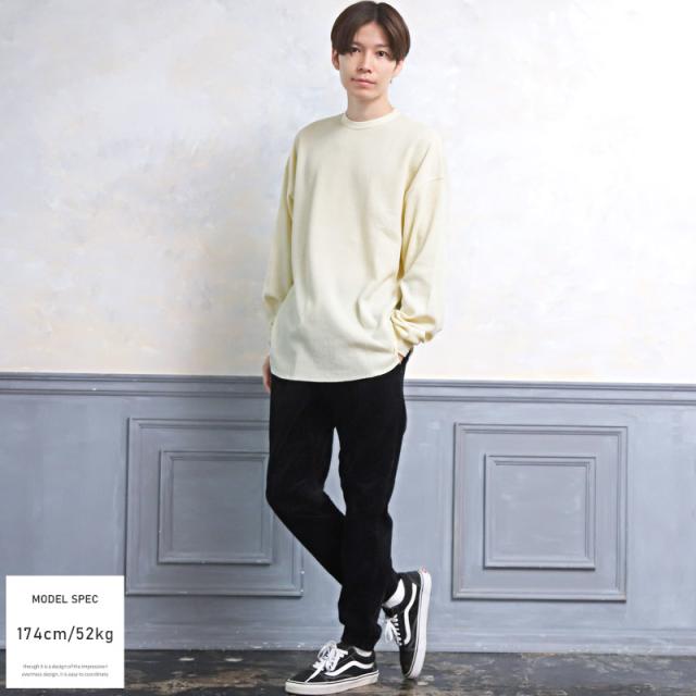 ロンTメンズ長袖Tシャツワッフルクルーネック【ワッフルクルーネックロンT】トップス無地カットソーサーマルロングTシャツインナーシンプルカジュアル春服春物秋服秋物 4