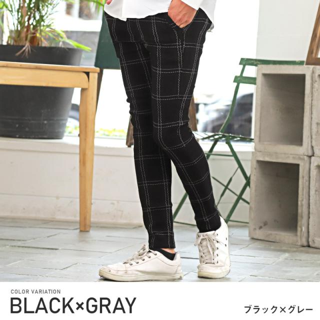 イージーパンツメンズチェック柄格子柄総柄ジャガードアンクルパンツ【ジャガードイージーチェックパンツ】スラックスアンクル丈細身タイトビジネス通勤お洒落秋冬 3