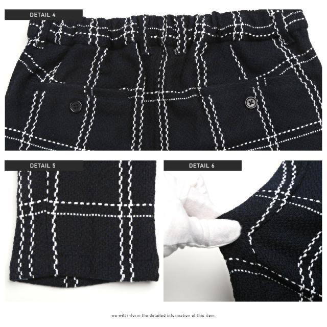 イージーパンツメンズチェック柄格子柄総柄ジャガードアンクルパンツ【ジャガードイージーチェックパンツ】スラックスアンクル丈細身タイトビジネス通勤お洒落秋冬 9