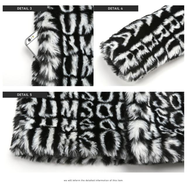 コートメンズファーロゴ総柄BITTERビター系秋冬【RUMSODA(ラムソーダ)ロゴ総柄ファーコート】モコモコフェイクファーガウンもこもこ柔らか暖かあったかボリュームファーユニセックス 9