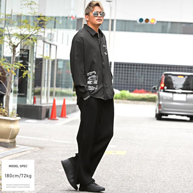 ワイドパンツプリーツパンツメンズスラックス【クレーププリーツワイドイージーパンツ】イージーパンツタックワイド丈バギーストレッチルーズドレープカジュアルレディースユニセックス 8