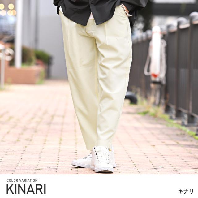 テーパードパンツメンズワイドパンツ【ポリトロテーパードパンツ】テーパードアンクル丈ポリトロ軽量トロピカル素材清涼感通気性とろみルーズストリート春服夏服韓国系 5