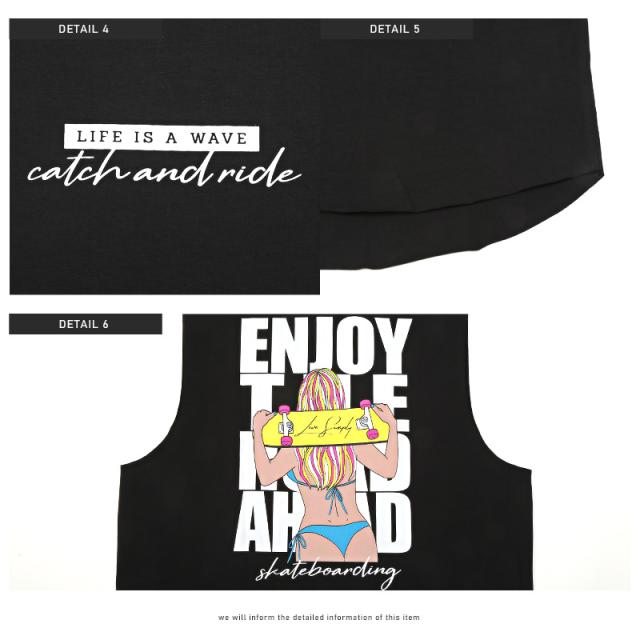 ノースリーブTシャツメンズロゴサーフガールカットオフ【ガールイラストバックプリントカットオフノースリーブTシャツ】袖なし切りっぱなし綿コットンサーフ系アメカジ西海岸春夏ビター系BITTER 11