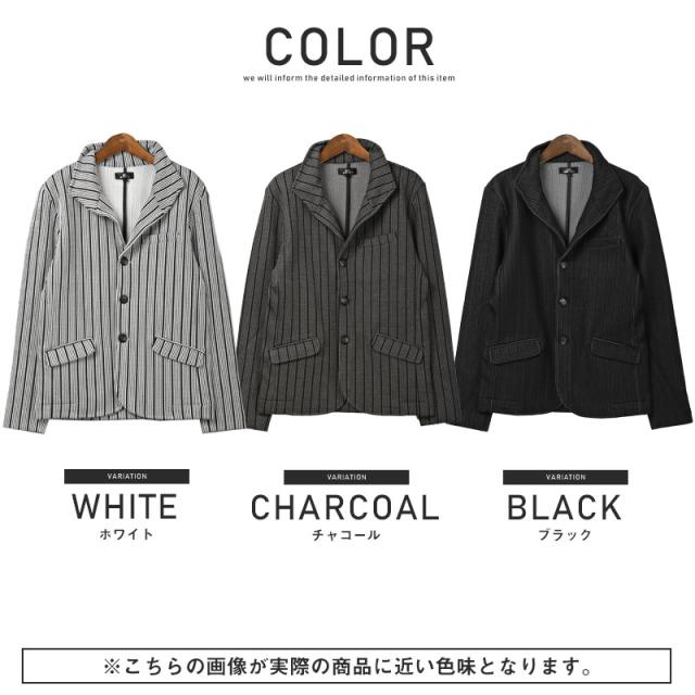 イタリアンカラージャケット メンズ ストライプ 膨れ メンズジャケット アウター 立ち襟 スタンドカラー ワイヤー 総柄 大人 キレイめ 春 秋 ビター系 BITTER aa-1896 14