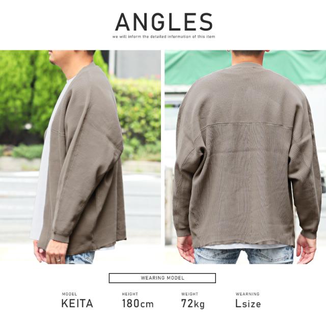 カーディガンメンズレディース畦編みニットビッグシルエット【12G畦編みドルマンニットカーディガン】トップスミディアム丈ドルマンスリーブ羽織り無地ゆったりストリートユニセックス春秋 10