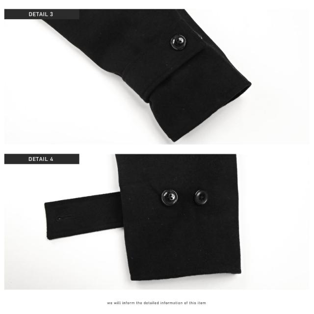 ステンカラーコート メンズ ウール ロングコート チェック メンズコート ウールコート アウター グレンチェック 無地 ルーズ ウール混 暖か 秋冬 ブラック 大人 上品 秋冬 ビター系 BITTER aa-1985 9