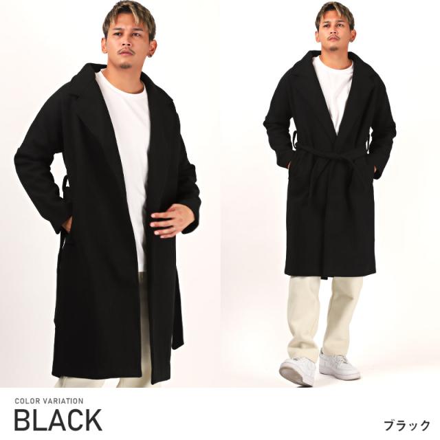 チェスターコートメンズロング丈ウールライク秋冬【ウールライクロングチェスターコート】ロングコートアウターガウンウールコートカジュアルキレイめ上品ビジネス秋服冬服BITTERビター系 6