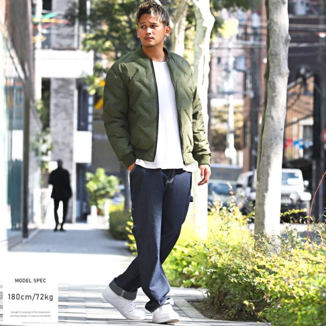 MA-1ジャケット メンズ 中綿ジャケット ブルゾン ジャンパー シームレス メンズジャケット 中綿 アウター ブラック カーキ ホワイト 暖か 防寒 カジュアル ミリタリー ストリート 韓国 aa-2031 4