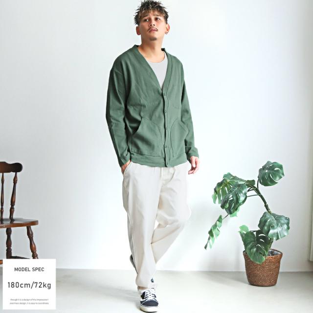 カーディガン メンズ Vネック カーデ ミドル丈 ハイゲージ メンズカーディガン メンズカーデ ニットカーデ 羽織り ライトアウター 無地 シンプル ホワイト グリーン ブラック チャコール 秋 春 カジュアル aa-2168 4