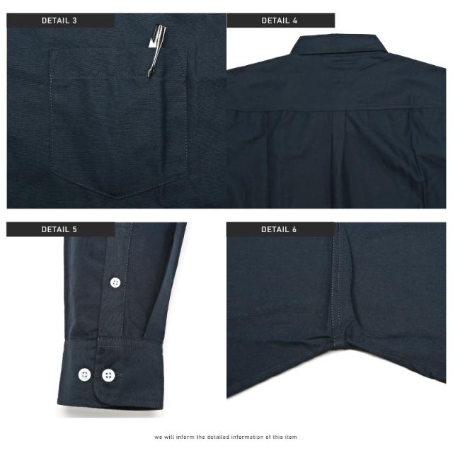 長袖シャツメンズオックスフォードレギュラーカラー【オックスボタンダウンシャツ】カットソーカジュアルシャツワイシャツトップス長袖無地ボタンダウンユニセックスカジュアルビジネスビター系BITTER 10