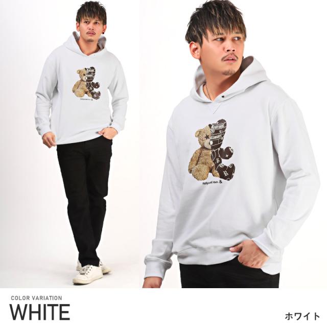 パーカー メンズ スウェット テディベア プリント メンズパーカー プルオーバー スエット クマ フォト ルーズ カジュアル ストリート 韓国 aa-2232 7