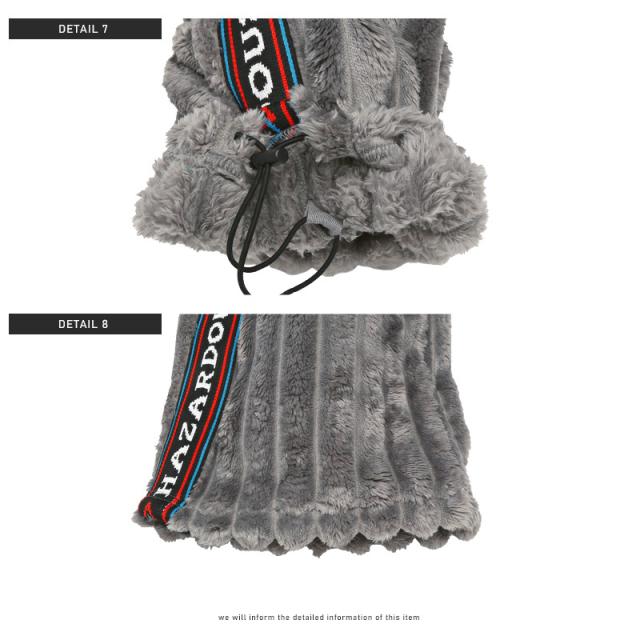 イージーパンツ メンズ フェイクファー ワイド サイドロゴ もこもこ メンズパンツ ワイドパンツ ロゴテープ ドローコード グレー ブラック ゆったり 冬 暖か スポーティ ストリート aa-2316 12