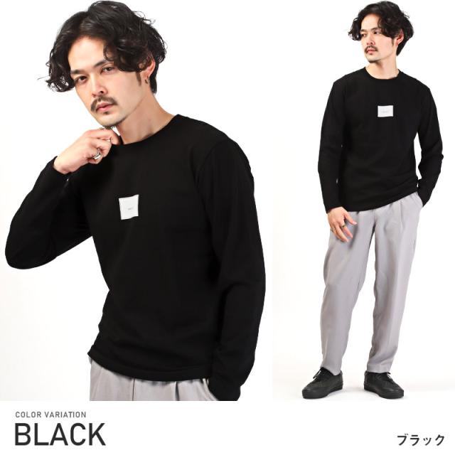 ロンTメンズ長袖Tシャツボックスロゴプリント【TRAP/U(トラップユー)ワンポイントBOXロゴプリントロンT】カットソートップスクルーネックワンポイント綿コットンストリート系カジュアルビター系BITTER春秋 6