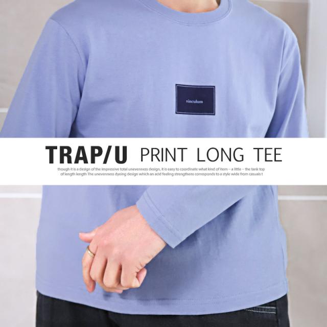 ロンTメンズ長袖Tシャツボックスロゴプリント【TRAP/U(トラップユー)ワンポイントBOXロゴプリントロンT】カットソートップスクルーネックワンポイント綿コットンストリート系カジュアルビター系BITTER春秋 5
