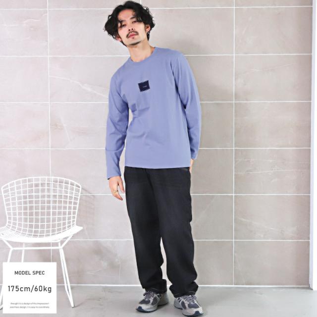 ロンTメンズ長袖Tシャツボックスロゴプリント【TRAP/U(トラップユー)ワンポイントBOXロゴプリントロンT】カットソートップスクルーネックワンポイント綿コットンストリート系カジュアルビター系BITTER春秋 4