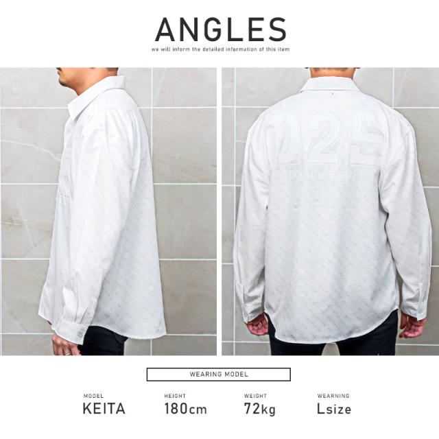 長袖シャツ メンズ ロゴ プリント 総柄 刺繍 メンズシャツ カジュアルシャツ レギュラーカラー ラバープリント ホワイト ブラック トップス 長袖 ルーズ  ストリート 韓国 aa-2334 8