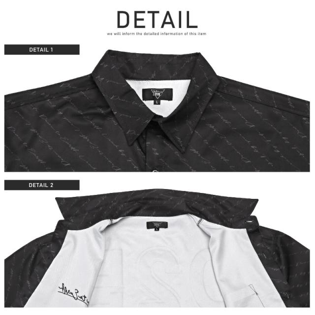 長袖シャツ メンズ ロゴ プリント 総柄 刺繍 メンズシャツ カジュアルシャツ レギュラーカラー ラバープリント ホワイト ブラック トップス 長袖 ルーズ  ストリート 韓国 aa-2334 9