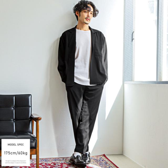 テーパードパンツメンズアンクル丈スラックス速乾麻風トラウザー【速乾タックテーパードアンクルパンツ】アンクルパンツボトムスイージーパンツワイド丈リネン風カジュアルキレイめ春夏ビター系BITTER 4