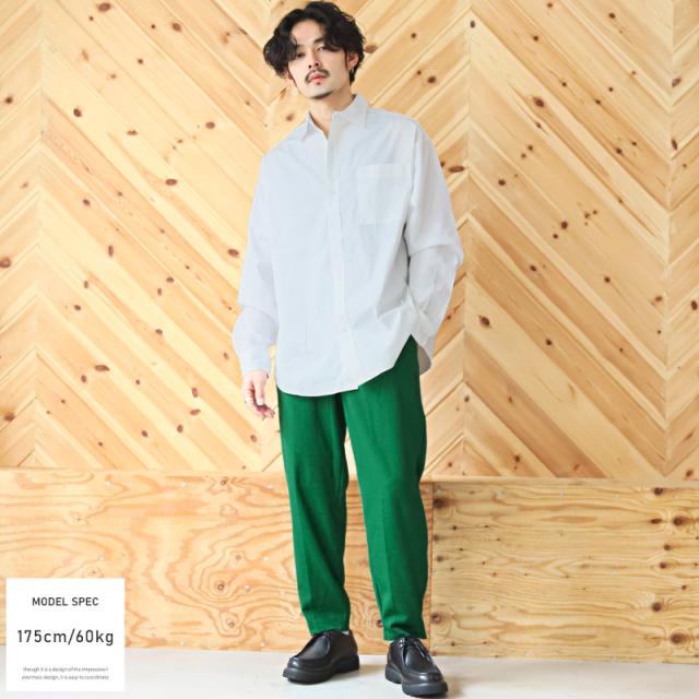 テーパードパンツメンズアンクル丈スラックス速乾麻風トラウザー【速乾タックテーパードアンクルパンツ】アンクルパンツボトムスイージーパンツワイド丈リネン風カジュアルキレイめ春夏ビター系BITTER 6