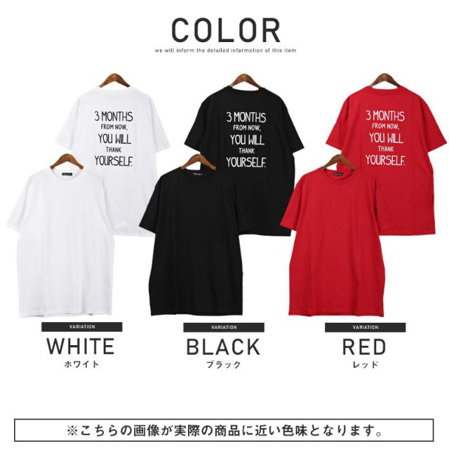 Tシャツメンズレディース半袖ロゴバックプリント【バックロゴプリント半袖Tシャツ】カットソークルーネック英字ホワイトブラックレッドストリートシンプル韓国系春夏MLXLユニセックス 13