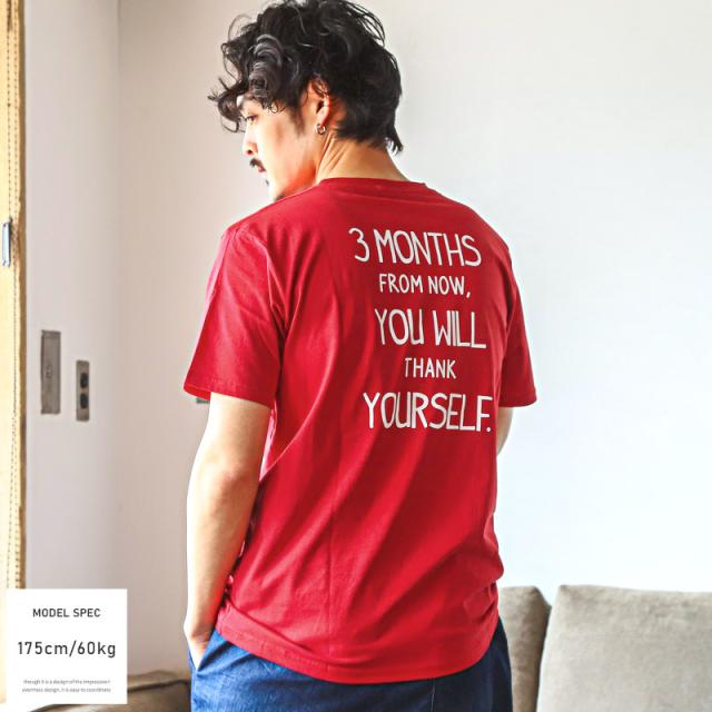 Tシャツメンズレディース半袖ロゴバックプリント【バックロゴプリント半袖Tシャツ】カットソークルーネック英字ホワイトブラックレッドストリートシンプル韓国系春夏MLXLユニセックス 4