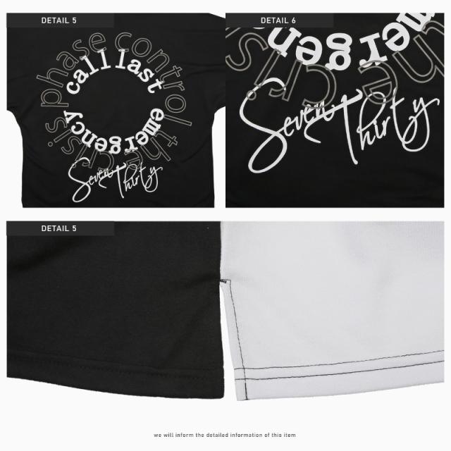 パーカーメンズ半袖七分袖ビッグシルエットロゴ刺繍春夏【サークルロゴ刺繍クレイジー切替7分袖パーカー】Tパーカードルマンスリーブトップスフードモノトーンカジュアルストリート韓国系 11