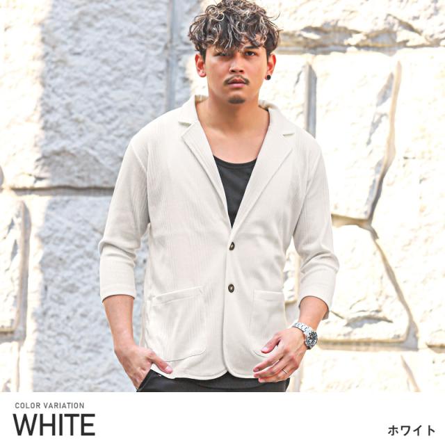 テーラードジャケット７分袖ジャケットメンズテレコメンズジャケット七分袖テーラードきれいめカジュアル春夏秋ランダムテレコ大人タイト細身シンプルフォーマル上品無地aa-2468 3