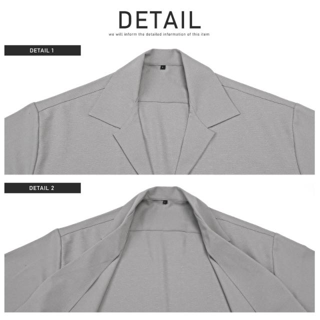 シャツジャケット 半袖 メンズ ボタンレス テーラードジャケット オープンカラー メンズジャケット メンズシャツ オーバーサイズ ドロップショルダー 無地 シンプル 春夏 カジュアル ストリート aa-2510 11