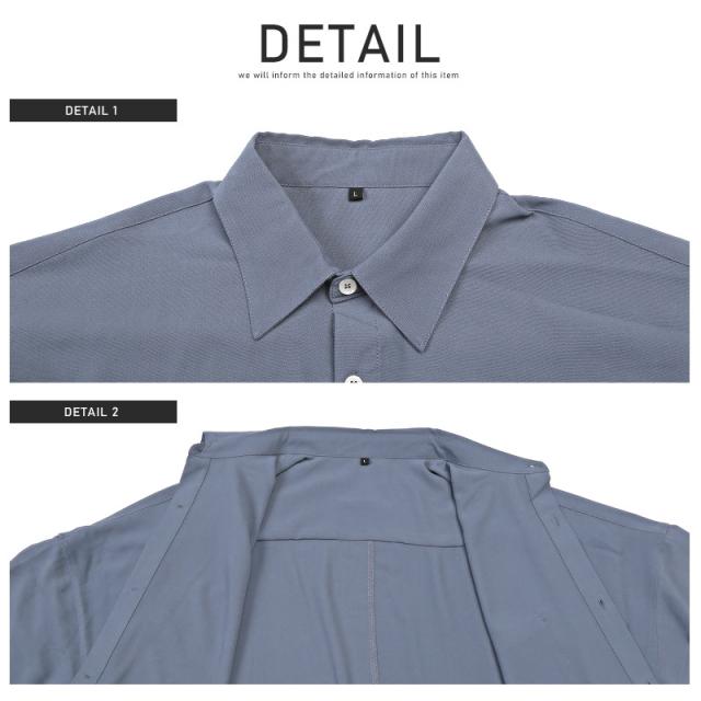 半袖シャツメンズレディース半袖ビッグシルエット春夏【ビッグシルエット半袖シャツ】トップス羽織りルーズゆったり無地カジュアルリラックスストリート韓国系ユニセックス 12