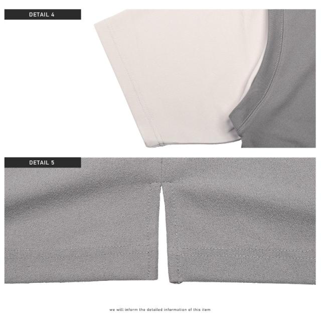 Tシャツ メンズ 半袖 ビッグシルエット フェイクレイヤード 梨地 無地 メンズTシャツ ドロップショルダー カットジョーゼット とろみ 重ね着風 シンプル ストリート モード 韓国 aa-2559 12